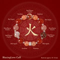 BlazingLove Cuff gemstone bracelet composition chart