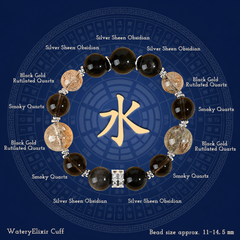 WateryElixir Cuff gemstone bracelet composition chart