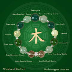 WoodlandBliss Cuff gemstone bracelet composition chart